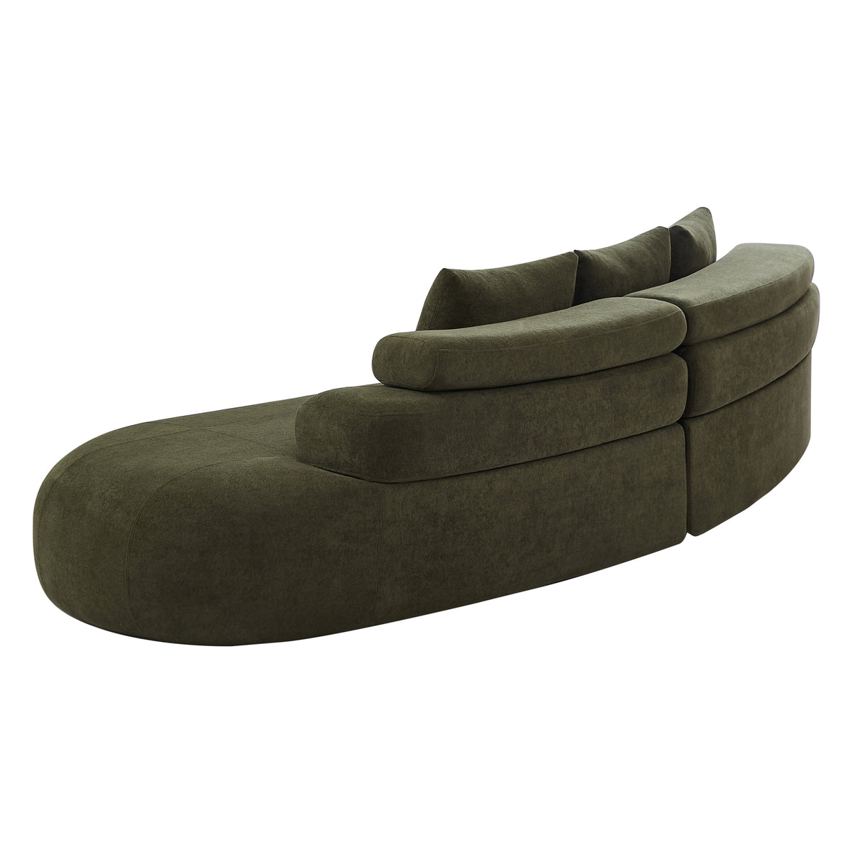 122" Curved Sectional Sofa with Modular Design - Olive Green