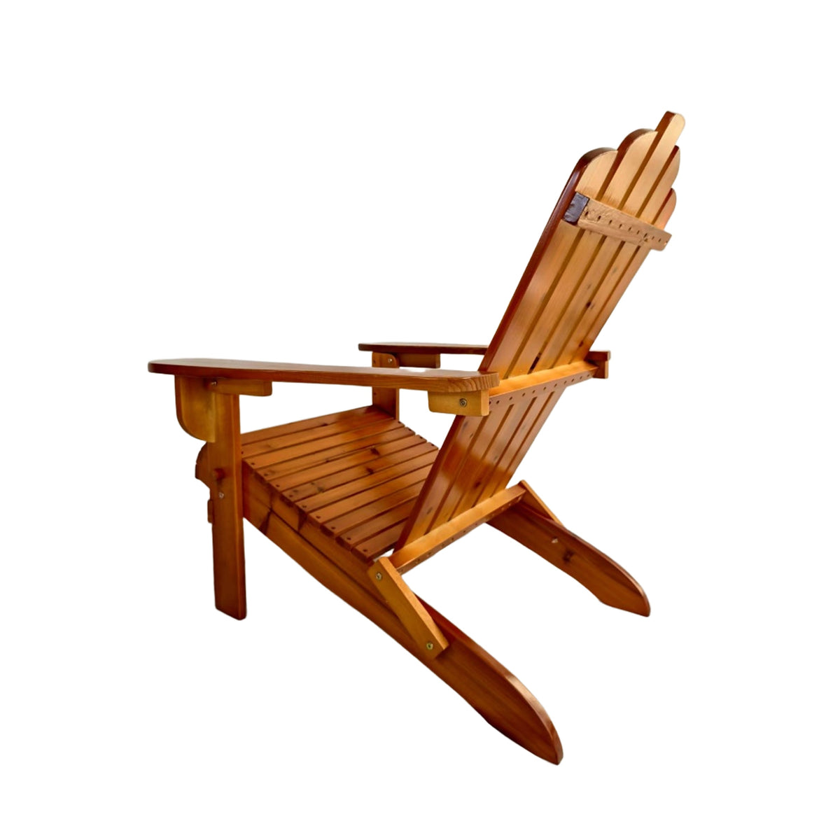 Foldable Solid Wood Adirondack Chair in Oak Finish