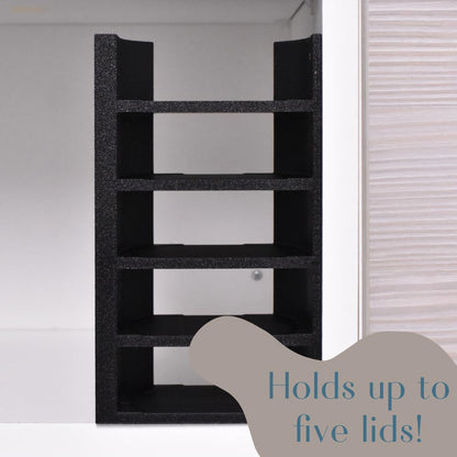 Lid Organizer Compatible With Stanley Cup Lids | 5 Lid Organizer for Cabinets or Kitchen Counter | Includes Straws Storage | Made in USA