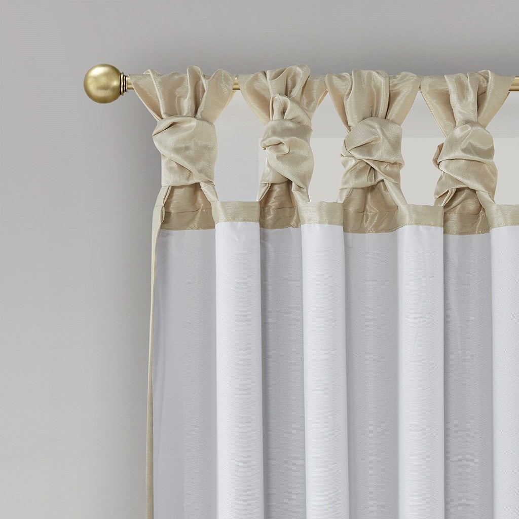 Twist Tab Total Blackout Window Curtain Panel Champagne 50x84