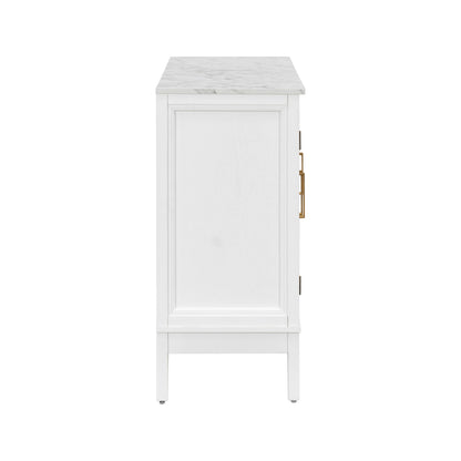 Storage Cabinet 3 Doors Stylish Style White