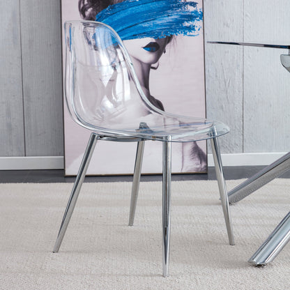 Modern Minimalist Transparent Dining Chair - 6-Piece Set