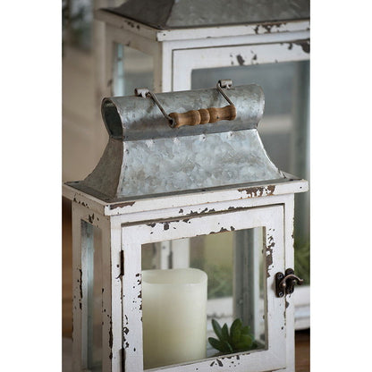 Wooden Candle Lantern Decorative Set of Two for Indoor and Outdoor Use