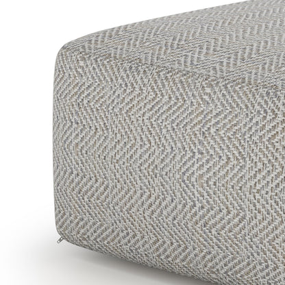 Nate Square Pouf Patterned Grey Melange