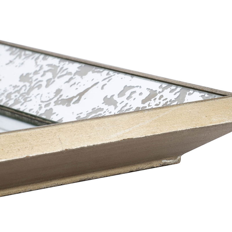 Antique Rectangle Mirror with Floral Accents