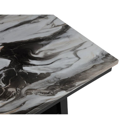 Counter Dining Table With Storage Bottom Shelf For Kitchen - Black