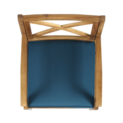 Perla Dining Chair 2pcs with Blue Cushions