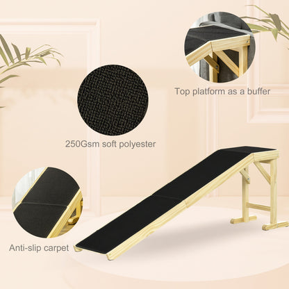 PawHut Dog Ramp for Bed with Non-Slip Carpet
