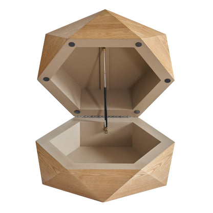 36.61'' Retro Style Polygon Flip Top Coffee Table