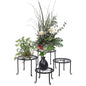 Set of 4 - Indoor Outdoor Black Metal Plant Stand