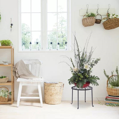 Set of 4 - Indoor Outdoor Black Metal Plant Stand