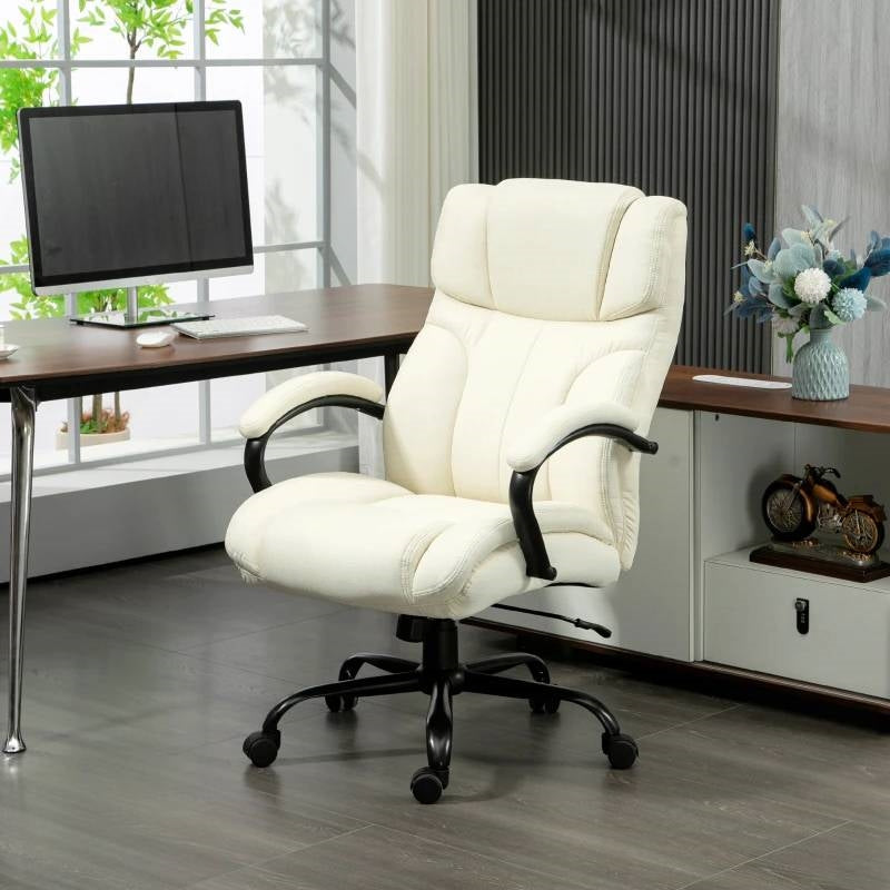 Cream White Big/Tall Adjustable Height Office Chair - 500 lbs. Weight Capacity