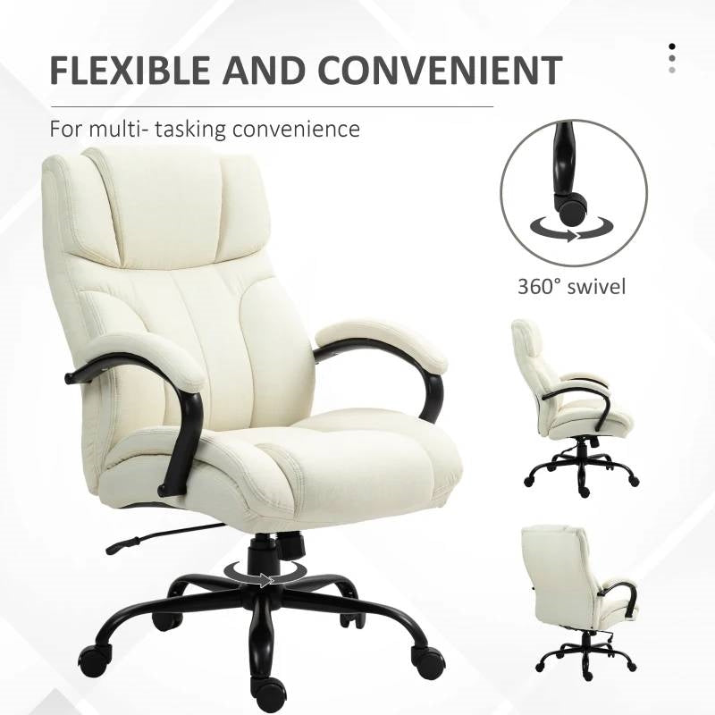 Cream White Big/Tall Adjustable Height Office Chair - 500 lbs. Weight Capacity