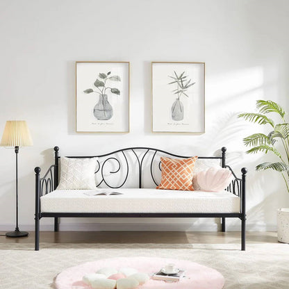 Twin size French Country Style Black Metal Day Bed Frame