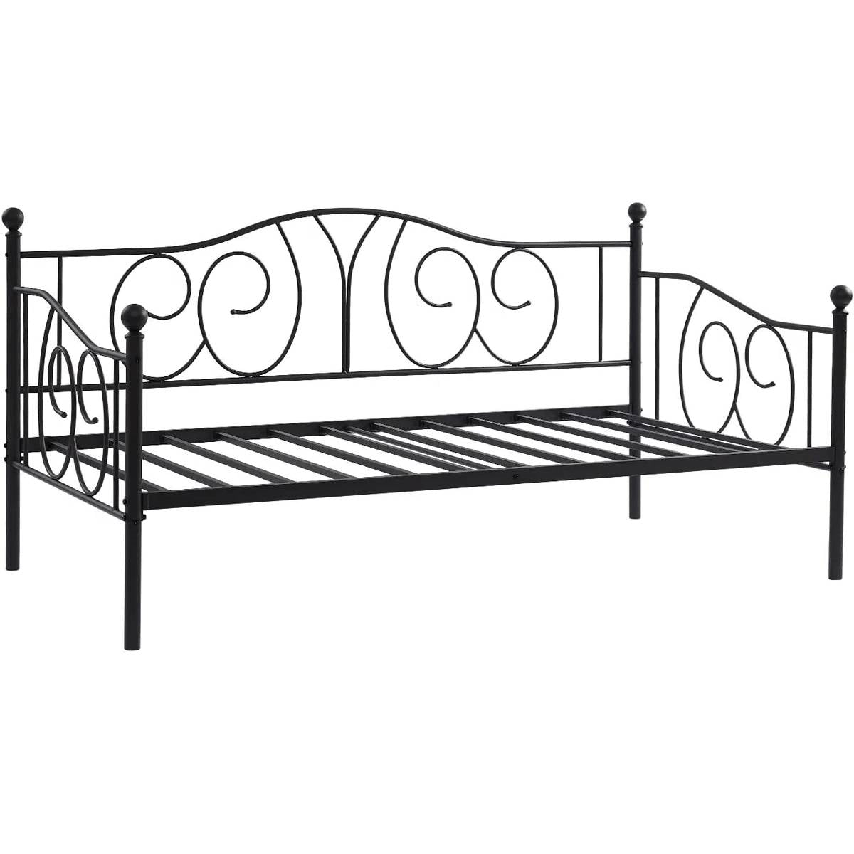 Twin size French Country Style Black Metal Day Bed Frame
