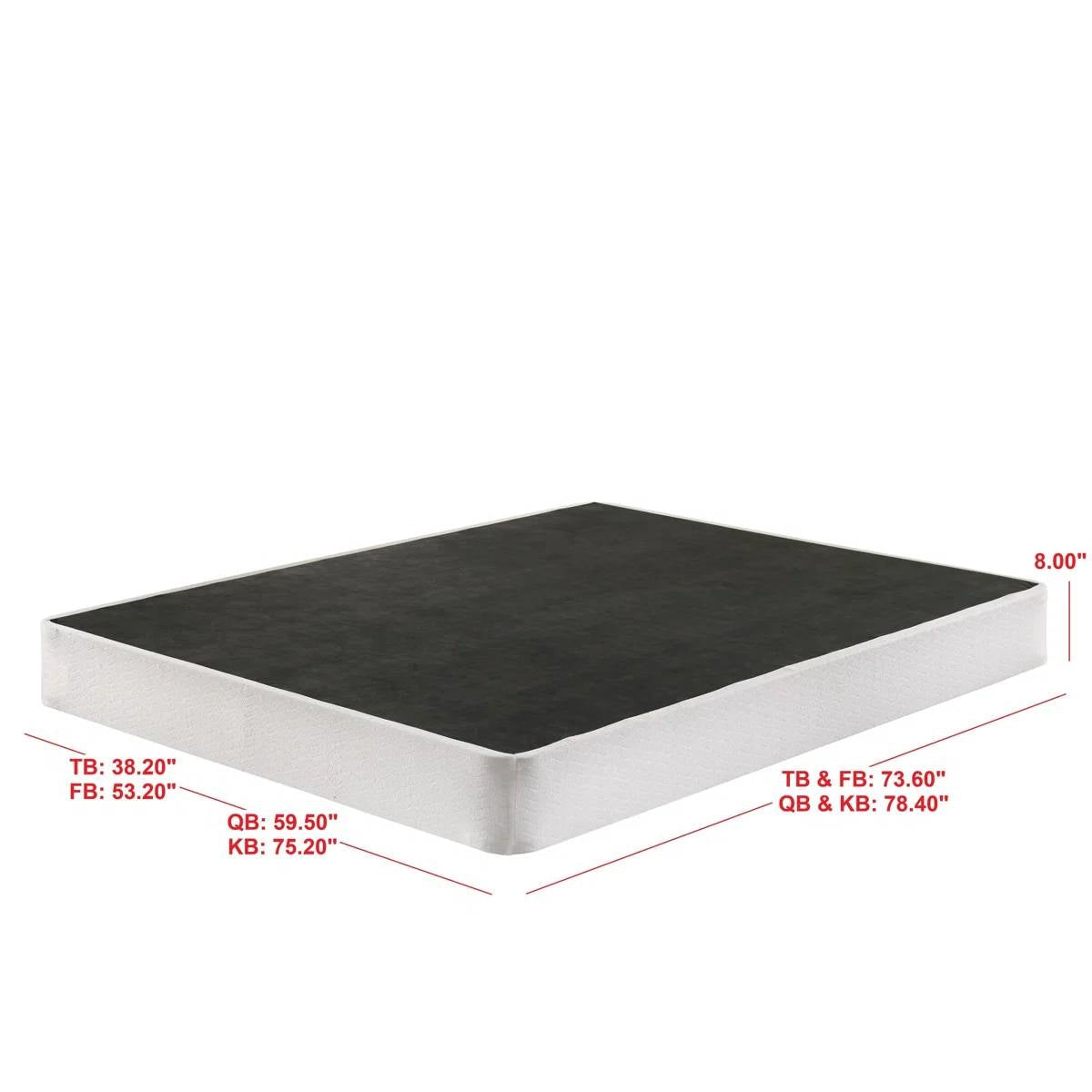 Full size 8-inch Metal Frame Box-Spring Mattress Foundation with Cover