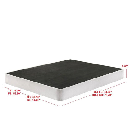 Full size 8-inch Metal Frame Box-Spring Mattress Foundation with Cover