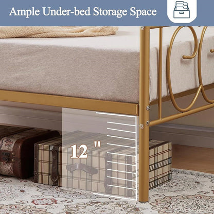 Twin size French Country Style Gold Metal Daybed Frame