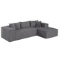Modular Sectional Sofa Corduroy Upholstered L-shaped Sofa Couch with Deep Seats