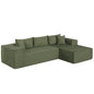 Modular Sectional Sofa Corduroy Upholstered L-shaped Sofa Couch with Deep Seats
