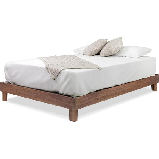 King size Solid Wood Heavy Duty Platform Bed Frame in Oak Finish - Made in USA