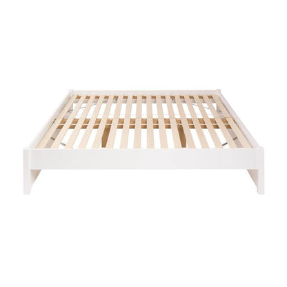 King Size White Wooden 4 Post Platform Bed Frame