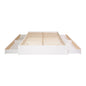 King Size 4 Drawer Storage White Wooden 4 Post Platform Bed  Frame
