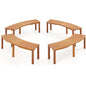 Set of 4 - Outdoor Curved Backless Garden Bench - Around Tree Table or Fire Pit