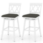 Set of 2 Swivel Bar Stools Counter Height Barstools with Backrest Upholstered Seat Cushion