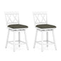 Set of 2 Swivel Bar Stools Counter Height Barstools with Backrest Upholstered Seat Cushion