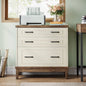 Vintage White/Rustic Brown 3 Drawer Filing Cabinet Printer Stand