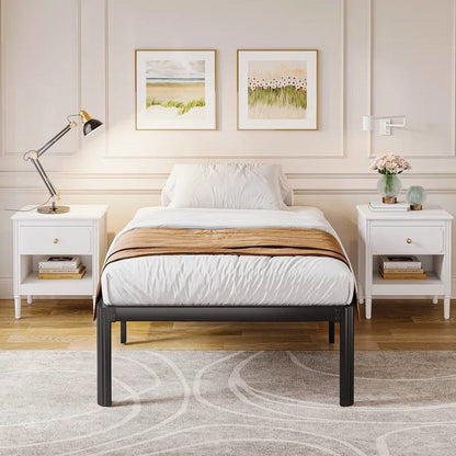 Twin XL Heavy Duty Metal Bed Frame Platform with Round Edge Legs
