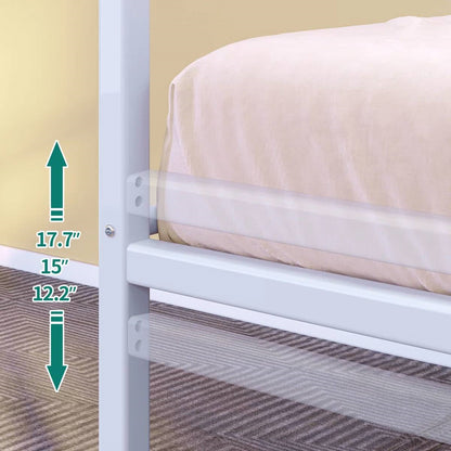 Twin size White Metal Daybed Frame with Roll Out Trundle Bed Frame