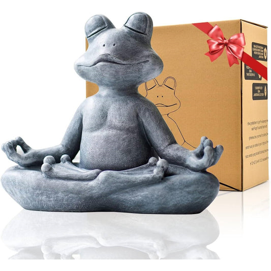 Zen Garden Meditating Yoga Frog Statue