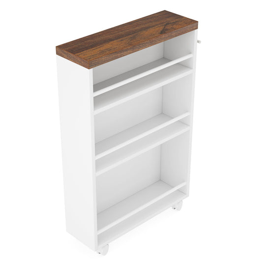 4 Tier Narrow Rolling Kitchen Slim Storage Cart
