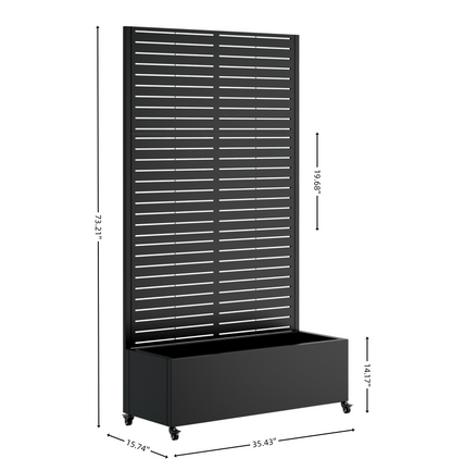 Metal Planter Box with Trellis, 73' x 35' x 16" Raised Garden Bed