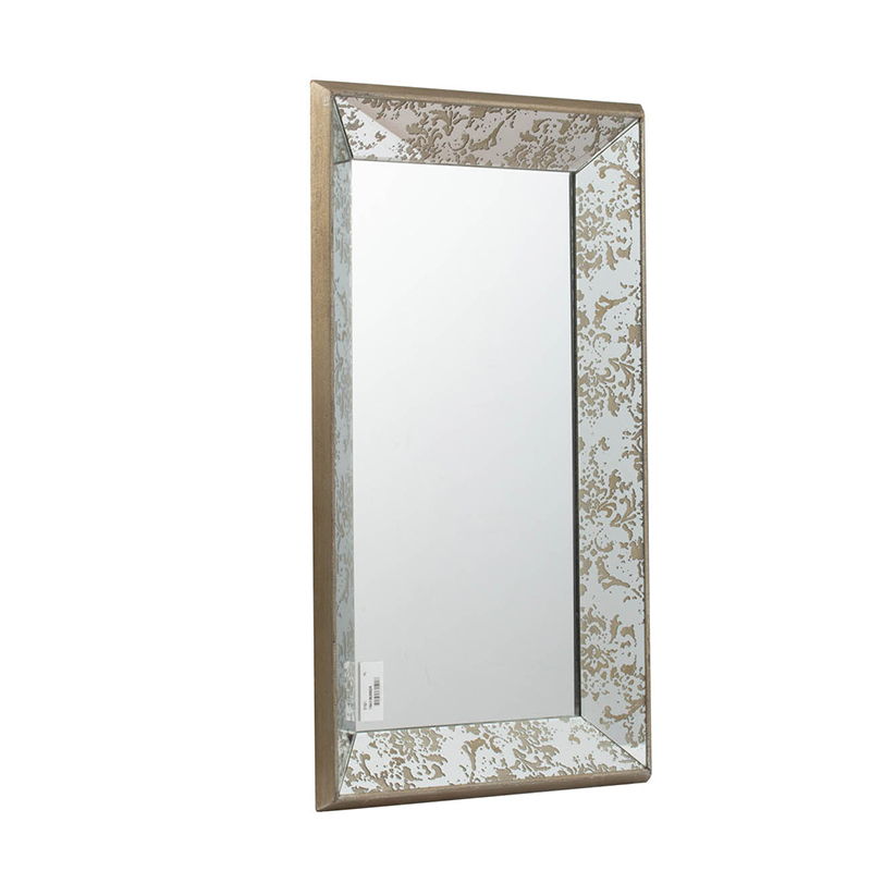 Antique Rectangle Mirror with Floral Accents