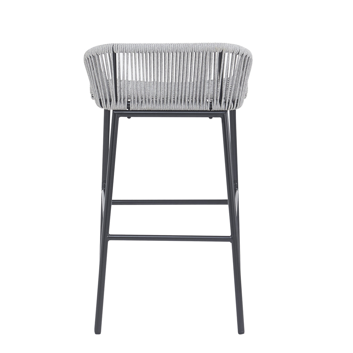 La Push Outdoor Patio Light Gray Rope Bar Stool, Set of 2