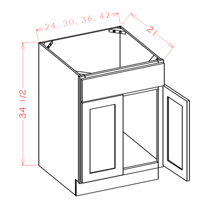 Provincial 36" Bathroom Vanity Sink Base Cabinet