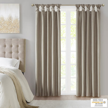 Twist Tab Total Blackout Window Curtain Panel Pewter 50x95