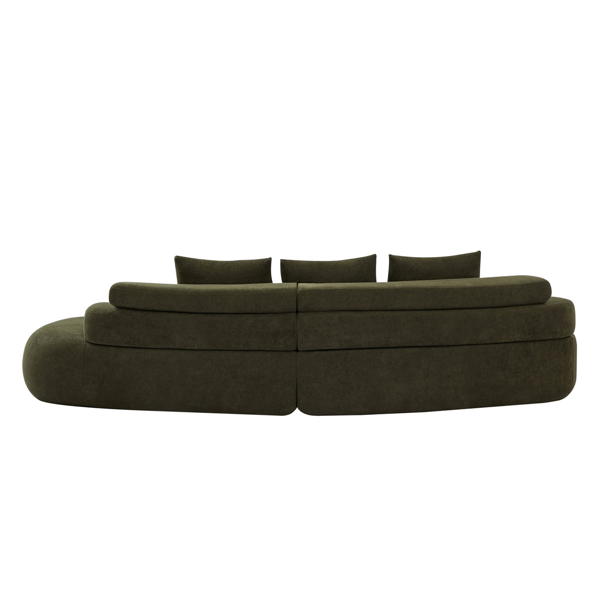 122" Curved Sectional Sofa with Modular Design - Olive Green