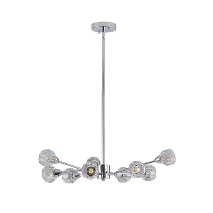 28" Modern Crystal Chandelier With 9 Lights