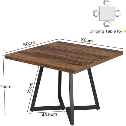 Square Dining Compact Kitchen Table - Brown / Black