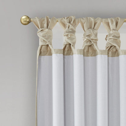 Twist Tab Total Blackout Window Curtain Panel Champagne 50x95