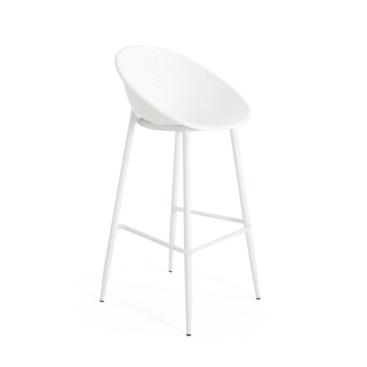 Modern Gable Outdoor Barstool Set of 2 in White