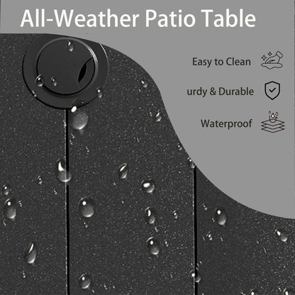 5 Pieces Outdoor Patio Dining Set with Stackable Metal Chairs and Round Table