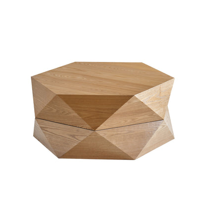 36.61'' Retro Style Polygon Flip Top Coffee Table