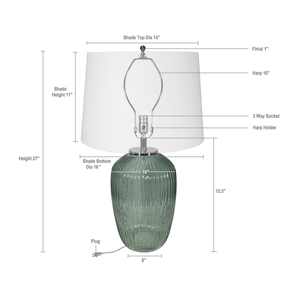 Handcrafted Art Glass Table Lamp