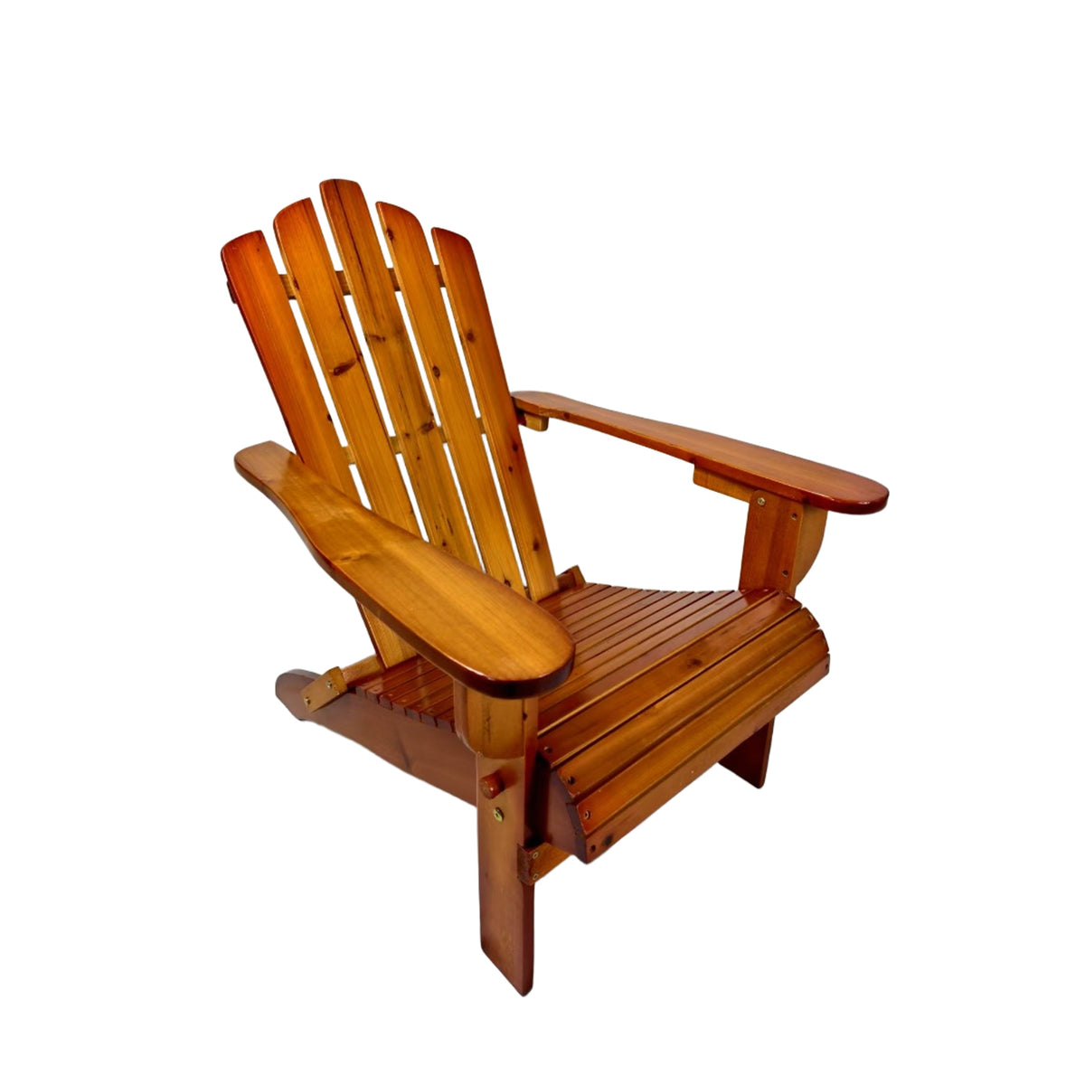 Foldable Solid Wood Adirondack Chair in Oak Finish