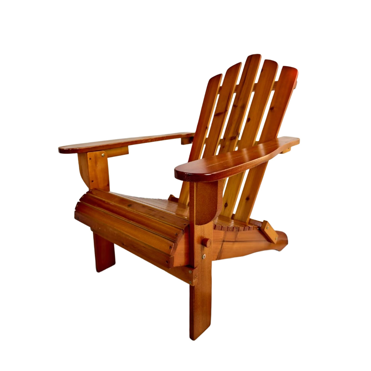 Foldable Solid Wood Adirondack Chair in Oak Finish